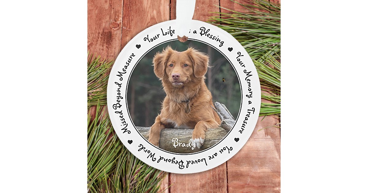 Custom Dog Pet Memorial Photo Ornament | Zazzle