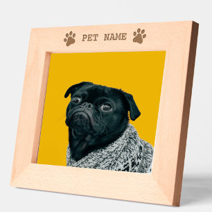 Custom Dog Pet Name Paw Custom Engraved Photo  Frames