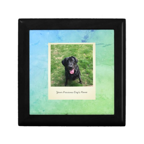 Custom Dog Pet Photo and Name Memorial Keepsake Gift Box
