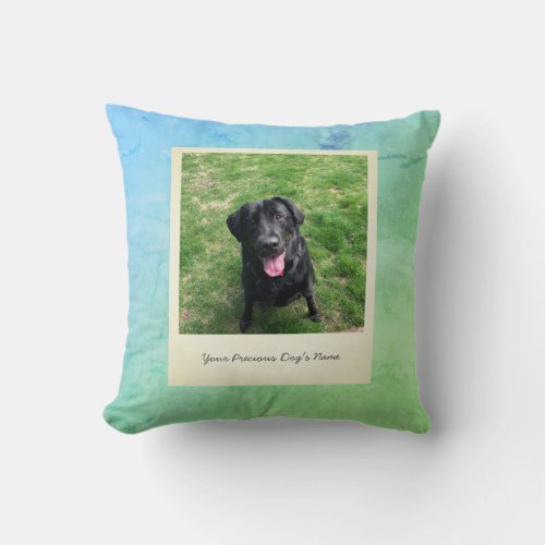 Custom Dog Pet Photo and Name  Throw Pillow