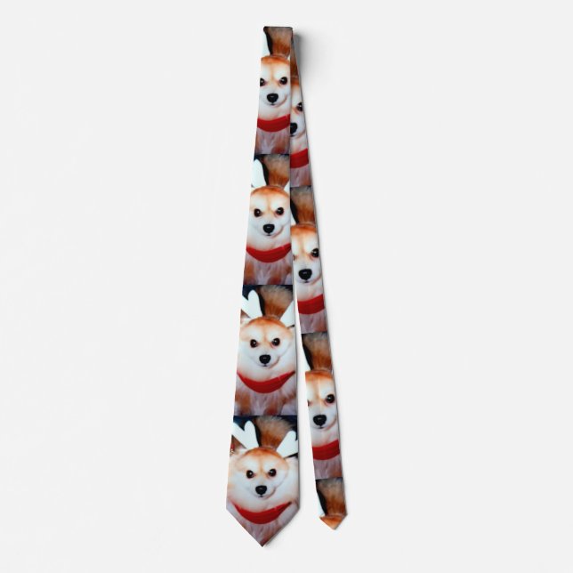 Custom Dog Pet Photo Christmas Neck Tie (Front)