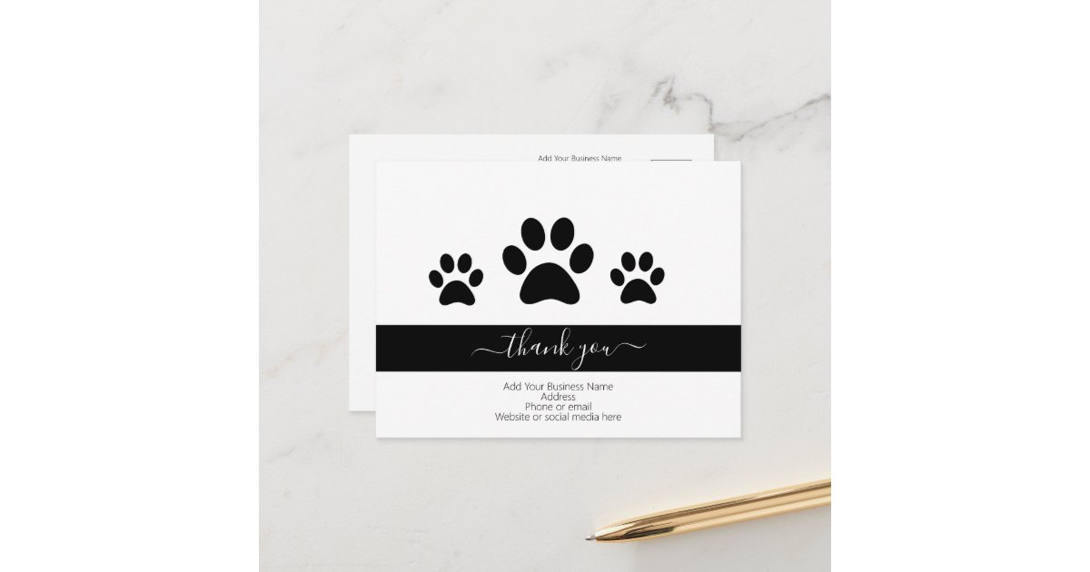 Custom Dog Pet Sitting Business Thank You Notes | Zazzle