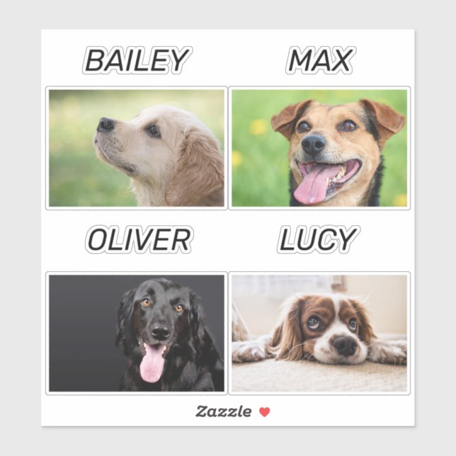 Custom Dog Photo and Dog Name Personalized Pet   Sticker (Sheet)