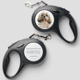 Custom Dog Photo and Return Address Retractable Pet Leash
