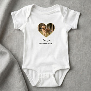 Custom Dog Photo Baby Bodysuit, Unique Pet Lover Bodysuit