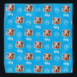 Custom Dog Photo Bandana<br><div class="desc">This bandana features a pattern made with custom dog photo and name.</div>