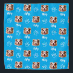 Custom Dog Photo Bandana<br><div class="desc">This bandana features a pattern made with custom dog photo and name.</div>