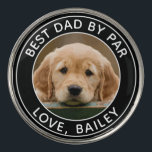 Custom Dog Photo Best Dad By Par Black White Golf Ball Marker<br><div class="desc">Best Dad By Par ... Two of your favorite things , golf and your dog ! Now you can take your best friend with you as you play 18 holes . Surprise the Dog Dad and Golf Lover with these super cute dog photo custom golf ball markers and matching golf...</div>