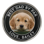 Custom Dog Photo Best Dad By Par Black White Golf Ball Marker Custom Dog Photo Best Dad By Par Black White Golf Ball Marker