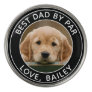 Custom Dog Photo Best Dad By Par Black White Golf Ball Marker