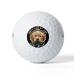 Custom Dog Photo Best Dad By Par Black White Golf Balls