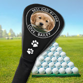 Custom Dog Photo Best Dad By Par Black White Golf Head Cover Zazzle