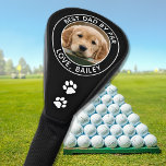Custom Dog Photo Best Dad By Par Black White Golf Head Cover at Zazzle