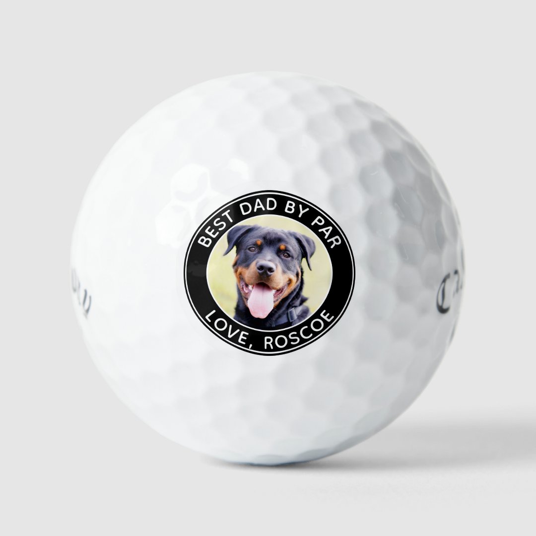 Custom DOG Photo Best DAD By Par Callaway Golf Balls Zazzle