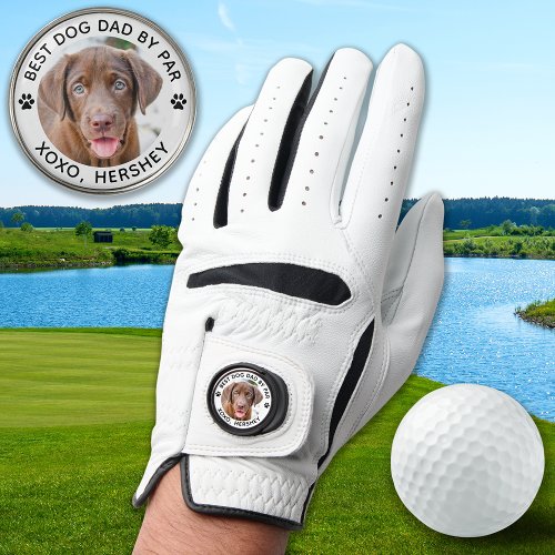 Custom Dog Photo Best Dad By Par Paw Print Golfer Golf Glove