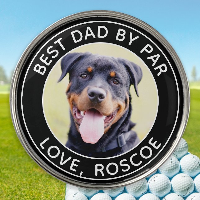 Custom DOG Photo Best DAD By Par Personalized  Golf Ball Marker (Creator Uploaded)