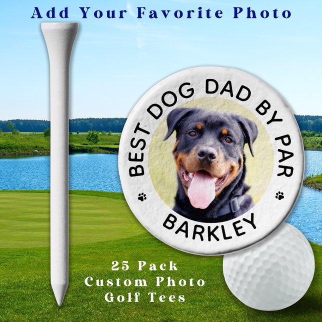 Custom DOG Photo Best DAD By Par Personalized Golf Tees (Creator Uploaded)