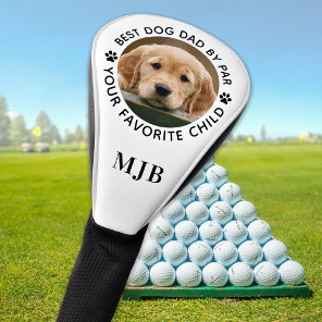 Custom Dog Photo Best Dad By Par Pet Monogram   Golf Head Cover