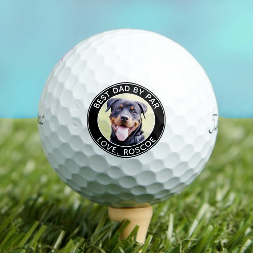 Custom DOG Photo Best DAD By Par Titleist Golf Balls