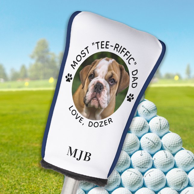 Custom Dog Photo Best Dad Ever Golfer Personalized Golf Head Cover (Creator Uploaded)