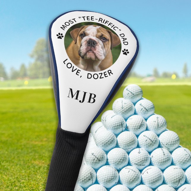 Custom Dog Photo Best Dad Ever Golfer Personalized Golf Head Cover (Creator Uploaded)