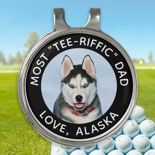 Custom Dog Photo Best DAD Ever Personalized Golf Hat Clip