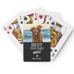 Custom Dog Photo Best DOG Dad by Par  Poker Cards