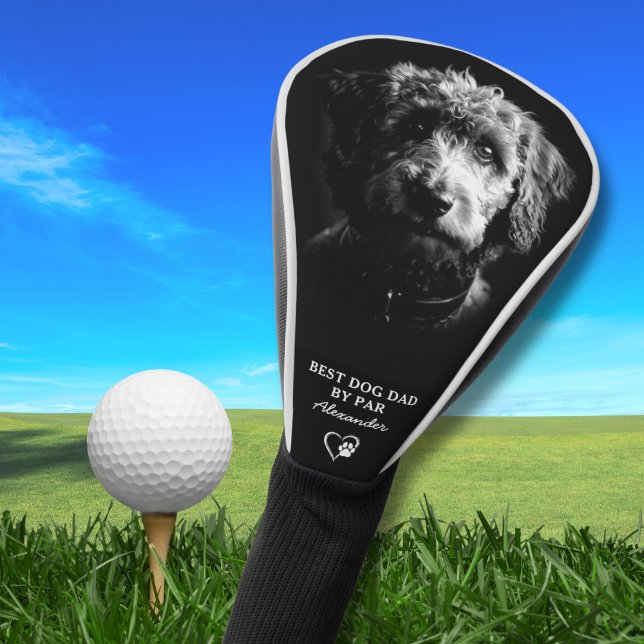 Custom Dog Photo Best Doodle Dad By Par  Golf Head Cover (Add name to personalize, edit the other text if required)
