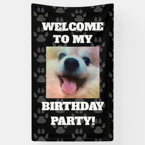 Custom Dog Photo Birthday Party Banner