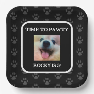 Custom Dog Photo Birthday Party Personalized Paper Plates