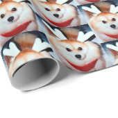 Custom Dog Photo Birthday Party  Wrapping Paper (Roll Corner)