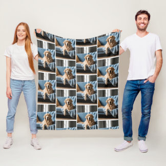 Custom dog photo blanket
