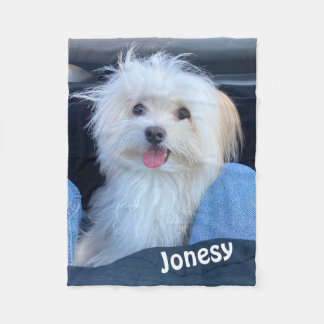 Custom Dog Photo Blanket with Pet's Name 