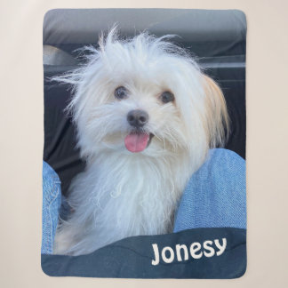 Custom Dog Photo Blanket with Pet's Name 