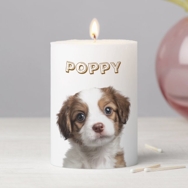 Custom Dog Photo Candle - Personalized Name (In Situ)