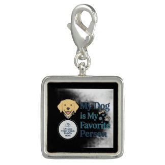 Custom Dog Photo Charm Bracelet - Marble Design