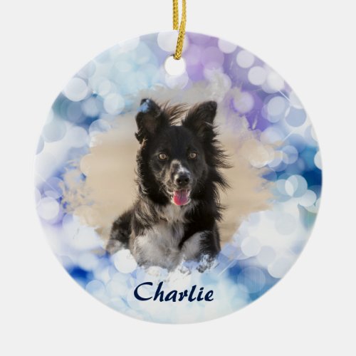 Custom Dog Photo Christmas Ornament