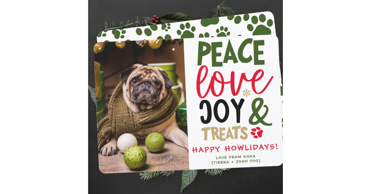 Custom Dog Photo Christmas Picture Personalized Holiday Card | Zazzle