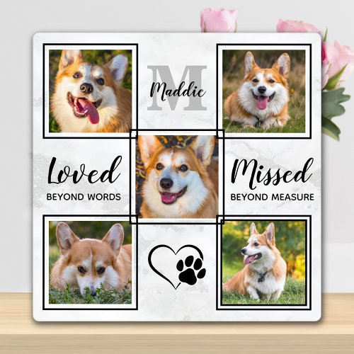 Custom Dog Photo Collage Personalized Pet Memorial Plaque