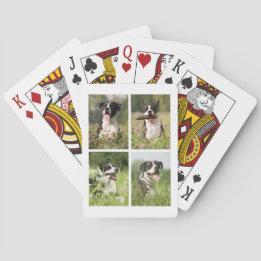 Custom Dog Photo Collage Poker Cards