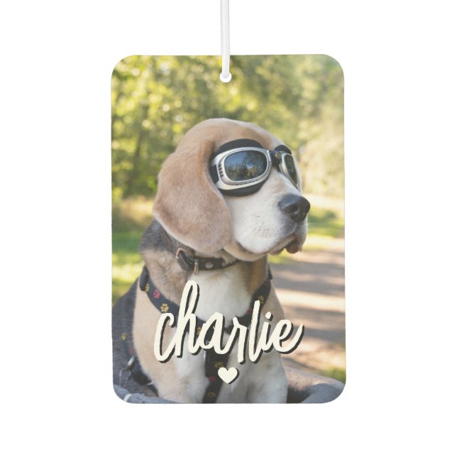 Custom Dog Photo Cool Pet Name Air Freshener (Front)