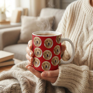 Custom Dog Photo   Cute Personalized Red  Coffee Mug