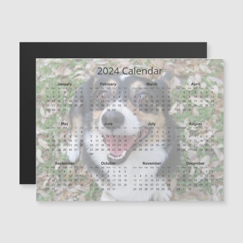 Custom Dog Photo Cute Pet 2024 Calendar Magnet