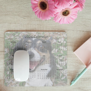 Custom Dog Photo Cute Pet 2024 Calendar Magnet Mouse Pad