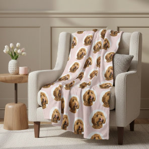 Custom Dog Photo | Cute Pink Pet Fleece Blanket
