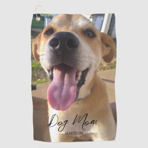 Custom Dog Photo Dog Mom Personalized Golf Towel