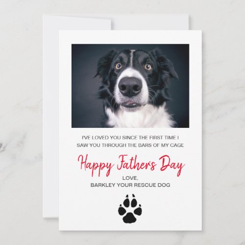 Custom Dog Photo Fathers Day Card From Rescue Dog