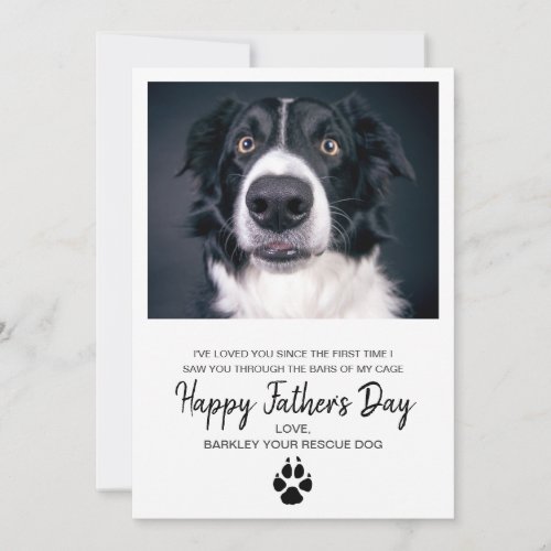 Custom Dog Photo Fathers Day Card From Rescue Dog