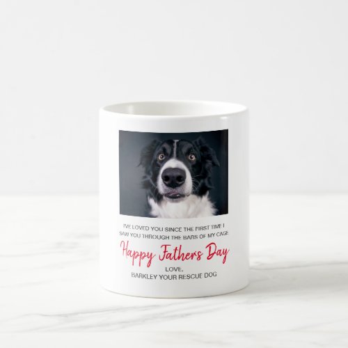 Custom Dog Photo Fathers Day From Rescue Dog Coffee Mug