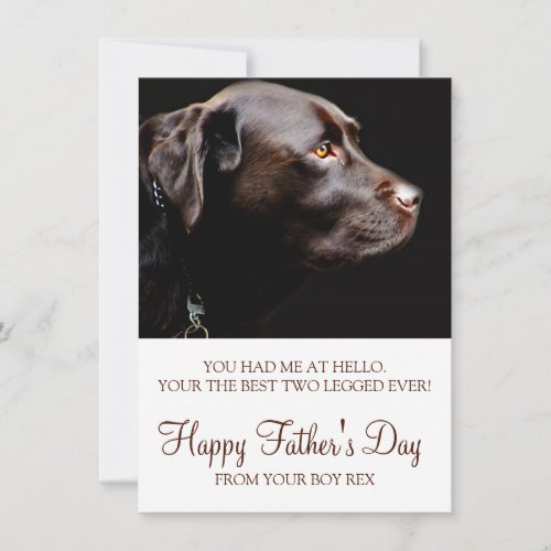 Custom Dog Photo Fathers Day Note Card